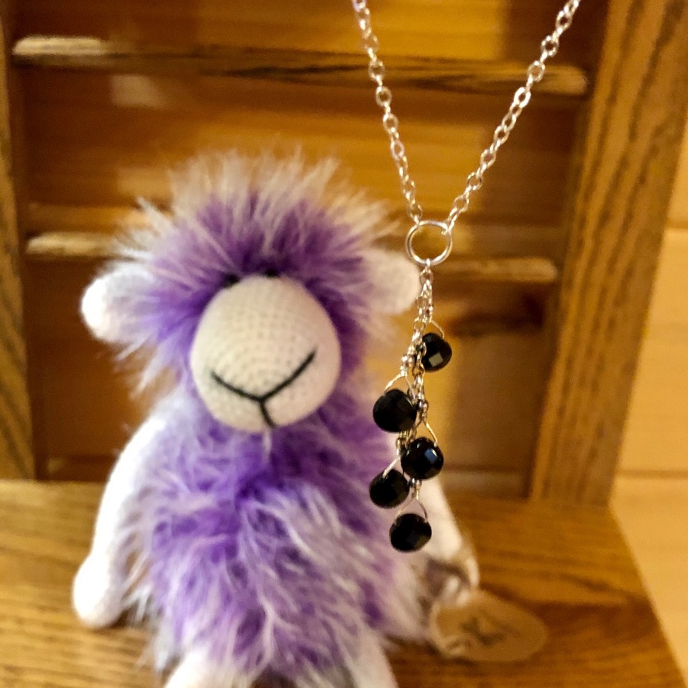 🆕Sterling Silver Black Lariat Necklace